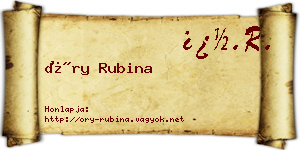 Őry Rubina névjegykártya